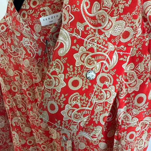 SANDRO Silk Button Up Top - Picture 5 of 6